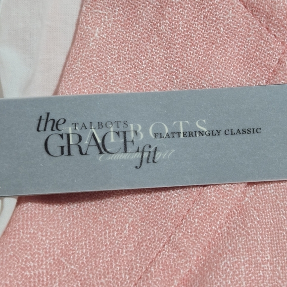 Talbots Womens Pink Linen Blend Single Breasted Lined Blazer Size 4 - Picture 9 of 12